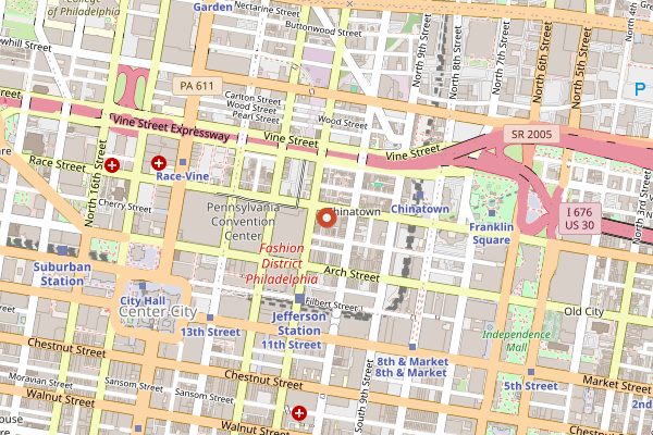 Map showing Dim Sum Garden in Philadelphia