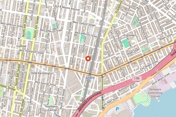 Map showing Laser Wolf in Philadelphia