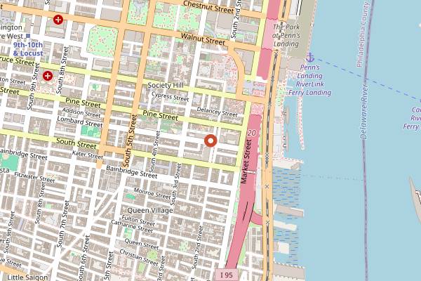 Map showing Pizzeria Stella in Philadelphia