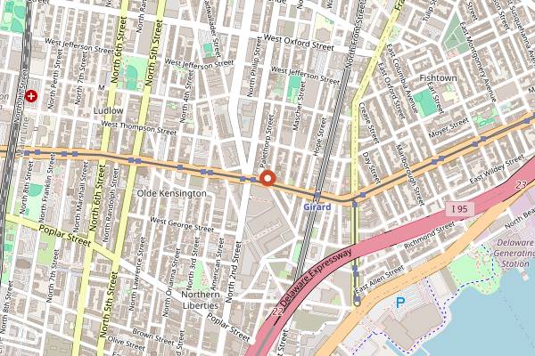 Map showing Street Side in Philadelphia