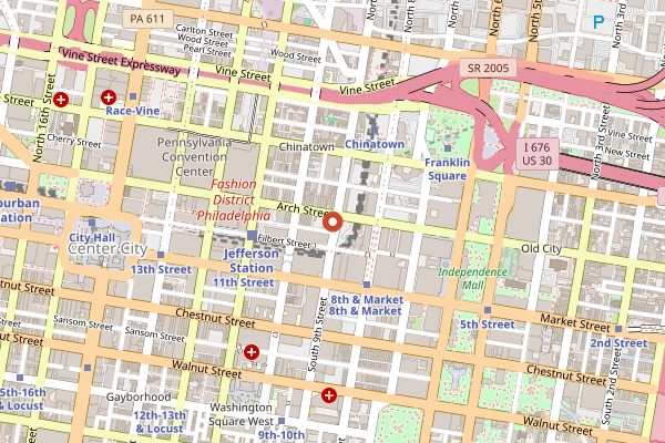 Map showing Banh Mi Cali in Philadelphia