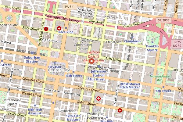Map showing By George in Philadelphia