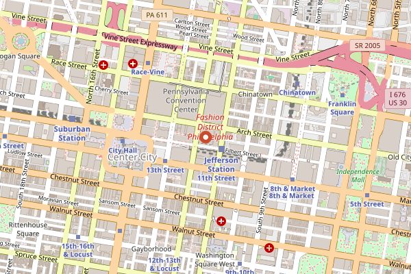 Map showing Spataro's Cheesesteaks in Philadelphia