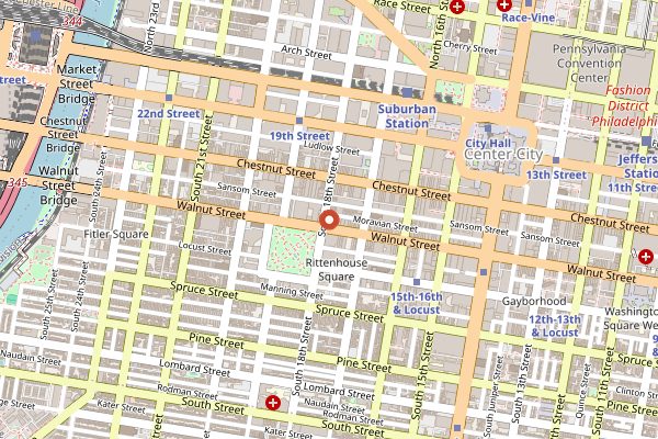 Map showing a.kitchen + bar in Philadelphia