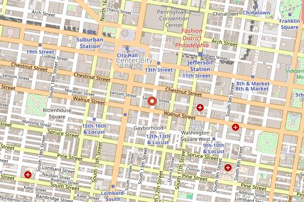 Map showing Alpen Rose in Philadelphia