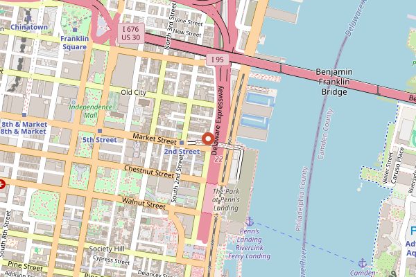 Map showing Panorama Wine Bar in Philadelphia