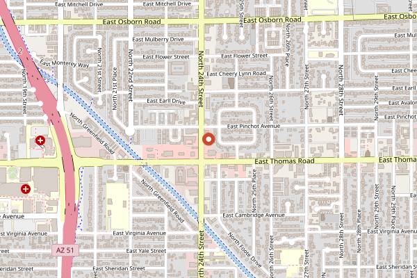 Map showing Barb's Bakery in Phoenix