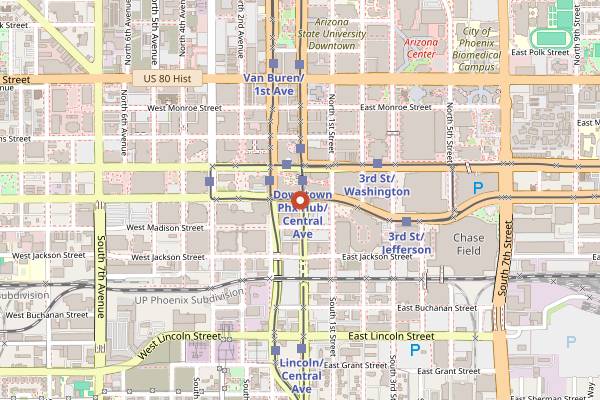 Map showing Bitter & Twisted Cocktail Parlour in Phoenix