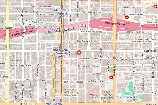 Map showing Arizona Wilderness DTPHX in Phoenix