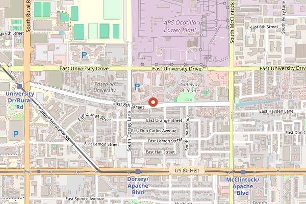 Map showing Four Peaks Brewing Company in Phoenix