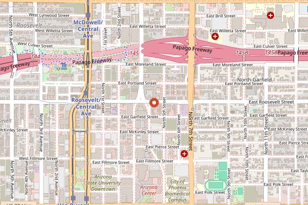 Map showing Greenwood Brewing in Phoenix
