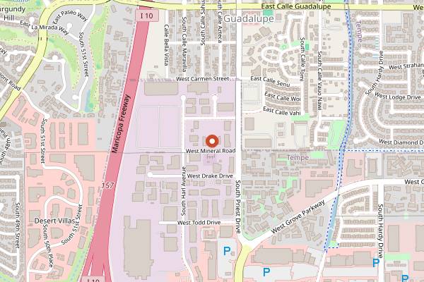 Map showing Huss Brewing Tempe Taproom in Phoenix