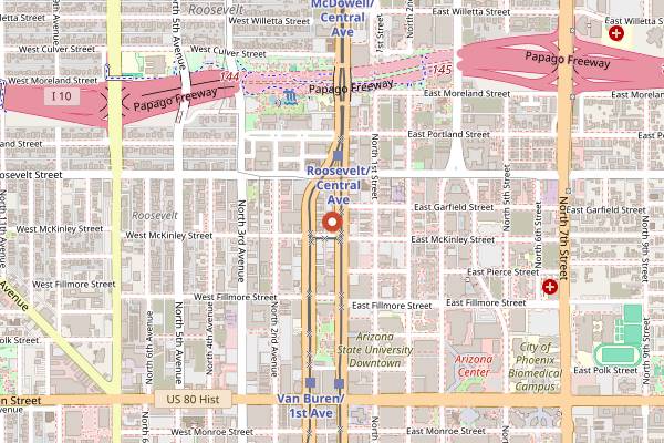 Map showing Snooze, an A.M. Eatery in Phoenix