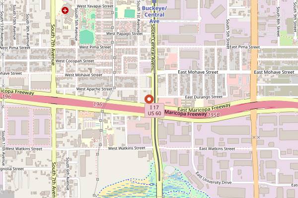 Map showing Comedor Guadalajara in Phoenix