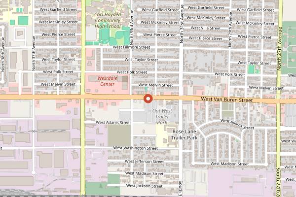 Map showing Taqueria El Fundador in Phoenix