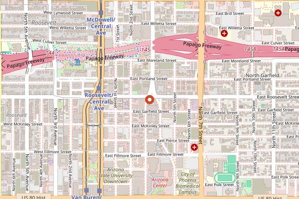 Map showing Jobot Coffee & Bar in Phoenix