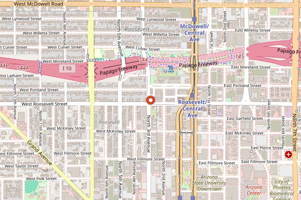 Map showing Lola Coffee in Phoenix