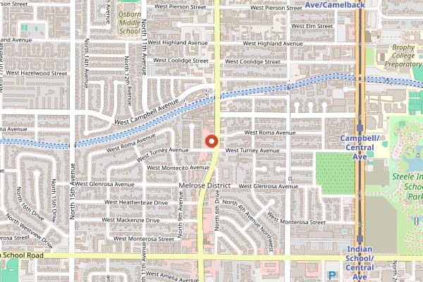 Map showing El Chullo Peruvian Restaurant in Phoenix