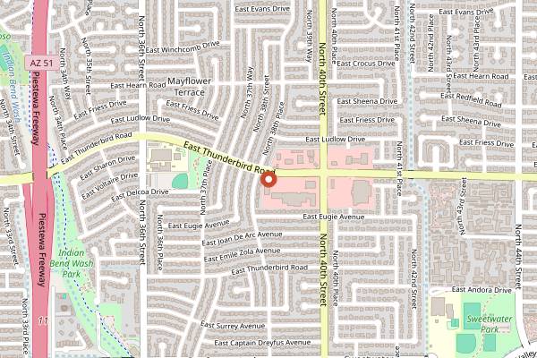 Map showing Tacos Huicho in Phoenix