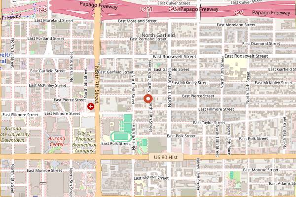 Map showing Welcome Diner in Phoenix