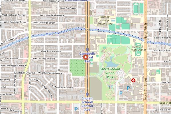 Map showing Lux Central in Phoenix