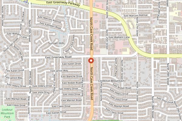 Map showing WeBe Coffee Roasters in Phoenix