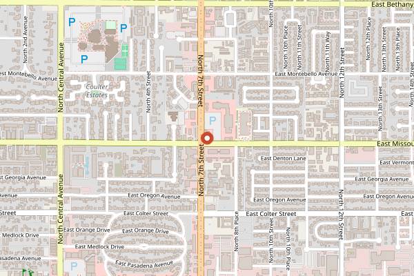 Map showing Pita Jungle Uptown in Phoenix
