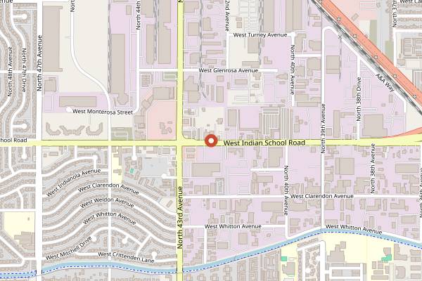 Map showing El Sabroso Hot Dogs in Phoenix