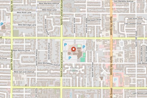Map showing Uptown Farmers Market in Phoenix