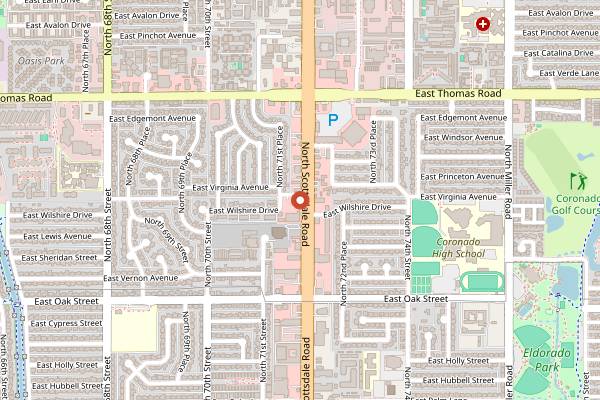 Map showing Los Sombreros in Phoenix