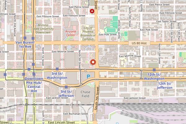 Map showing Pizzeria Bianco in Phoenix