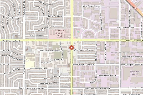 Map showing El Caprichoso Sonoran Hotdogs in Phoenix