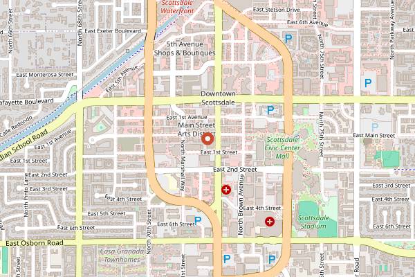 Map showing Aridus Wine Company Tasting Room in Phoenix