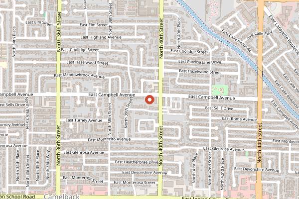 Map showing Postino Arcadia in Phoenix