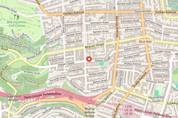 Map showing Pigeon Bagels in Pittsburgh
