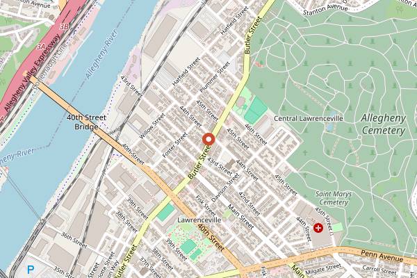 Map showing Bar Botanico in Pittsburgh