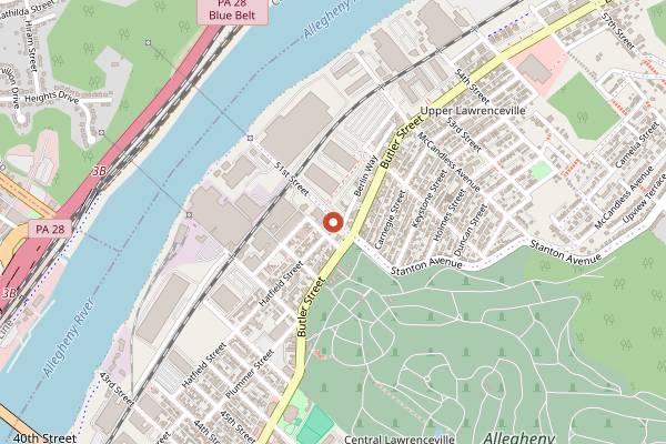 Map showing Spirit in Pittsburgh