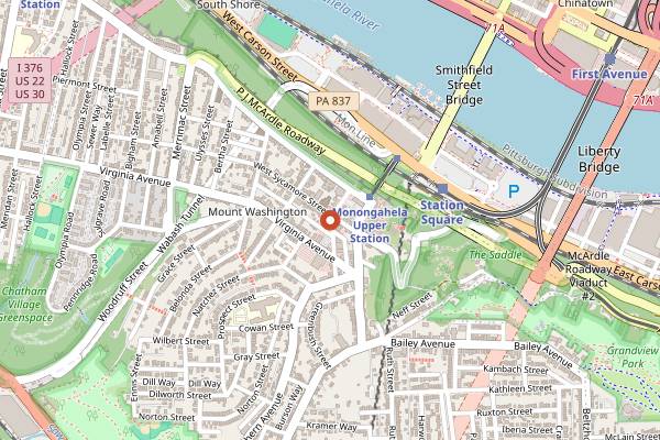 Map showing The Summit in Pittsburgh