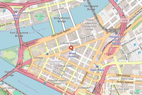 Map showing The Warren Bar & Burrow in Pittsburgh