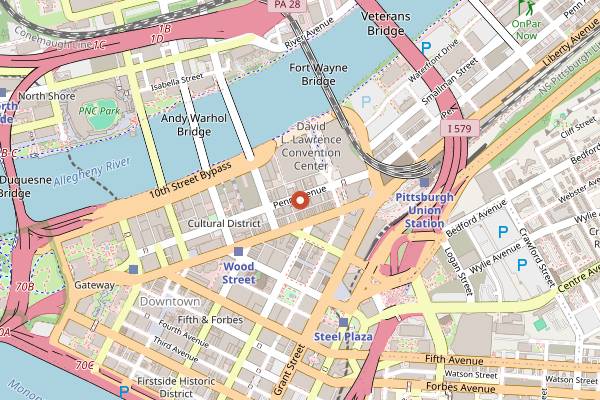 Map showing Whisper in Pittsburgh