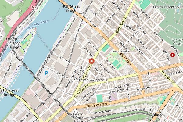 Map showing Cinderlands Long Story Short in Pittsburgh