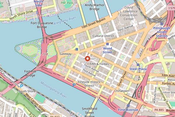 Map showing Grist House Craft Brewery in Pittsburgh