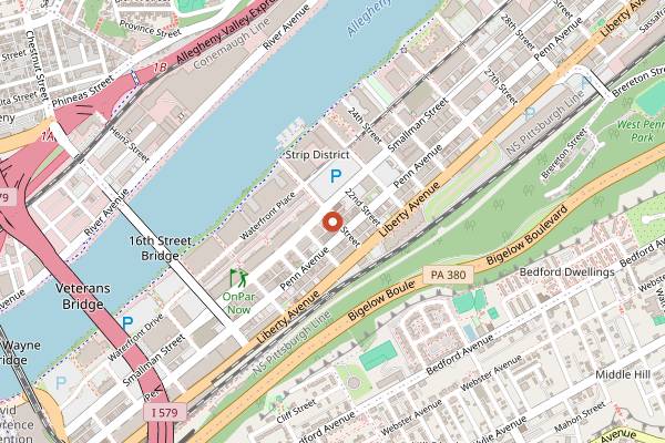 Map showing Pamela's Diner in Pittsburgh