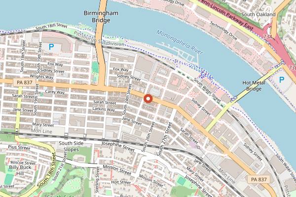 Map showing Waffles INCaffeinated in Pittsburgh