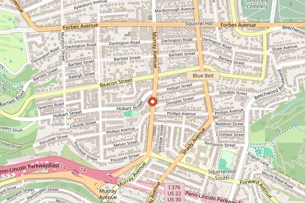 Map showing Mineo's Pizza House in Pittsburgh