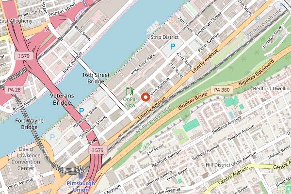 Map showing Wholey's Fish Sandwich in Pittsburgh