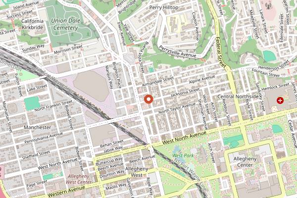 Map showing Commonplace Coffee (Mexican War Streets) in Pittsburgh