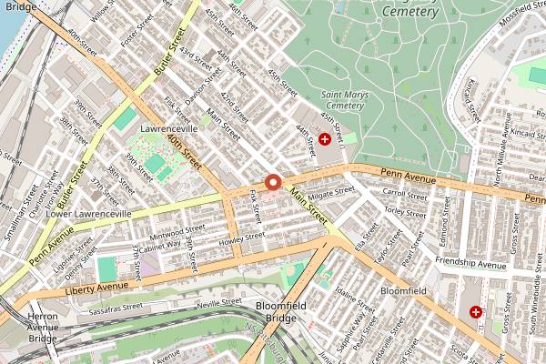 Map showing Constellation Coffee in Pittsburgh