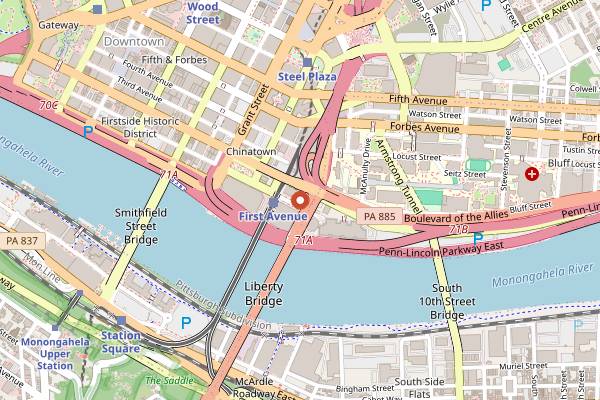 Map showing Gasoline Street Coffee in Pittsburgh
