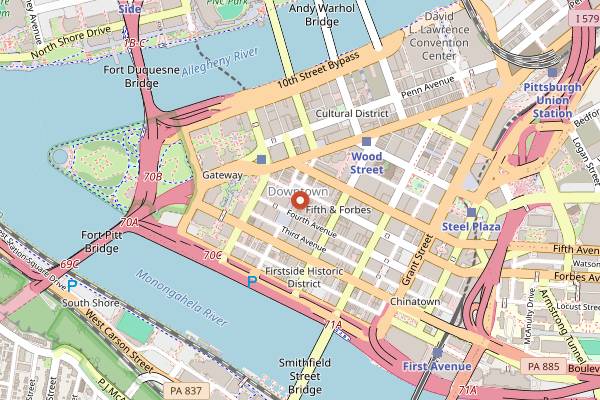 Map showing Nicholas Coffee & Tea Co. in Pittsburgh